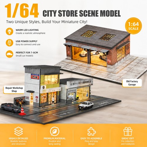 Diorama diecast garage - diorama,