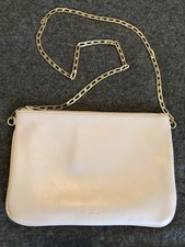 Reiss Leather Chain Clutch Bag Pouch Dusty Powder Pink
