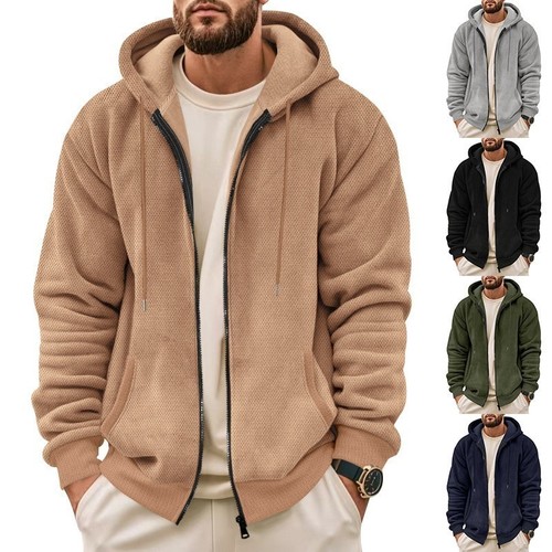 Men hoodies full zip fleece - hoodies,