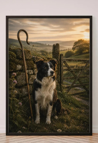 Border collie countryside - border,
