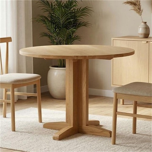 Oak round drop leaf dining - round,