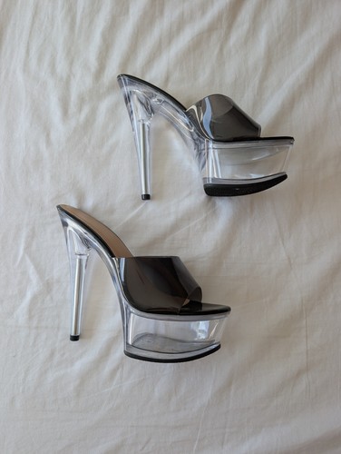 Clear platform mules - clear, 6inch