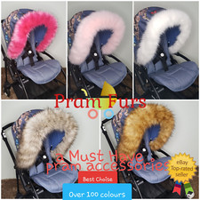 Luxury Pram Fur Hood Furs Trim