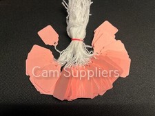 Pink Strung Tickets 30 x 48 mm Price Tags String Swing Labels 30mm x 48mm