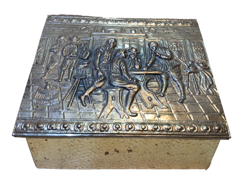 Vintage brass wood scuttle box - vintage,