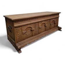 Antique oak blanket box -