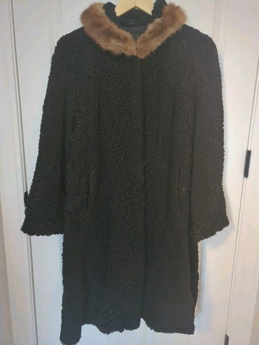 Vintage black curly persian - black,