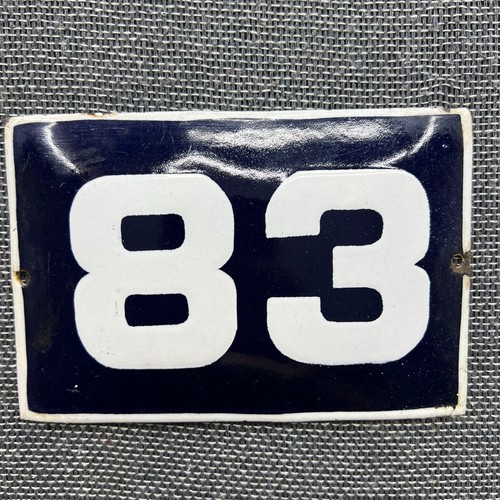 Vintage enamel sign - sign, number