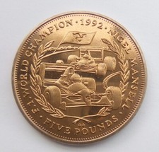 Isle Of Man 1992 £5 Coin Nigel Mansell F1 Champion Proof  Die AA
