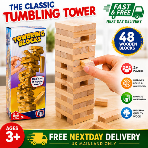 Wooden tumbling tower - wooden,