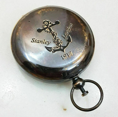 Vintage antique brass compass - vintage,