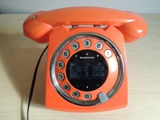Sagemcom Sixty Digital Cordless Retro Style Orange Phone With Answering Machine