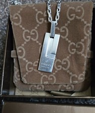 Genuine Gucci Silver Necklace & Pendant  (Art Deco)