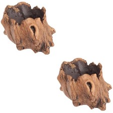 2pcs Stump Log Concrete Planter Succulent Pot Concrete Wooden Stump Flowerpot