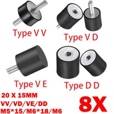 8x 20 x 15mm M5 M6 Rubber Shock Mounts Anti Vibration Bobbin Isolator Damper