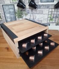 Coffee Pod 2 Tier Drawer Capsule 40 Pod Holder Nespresso Wood Stand Wooden NEW