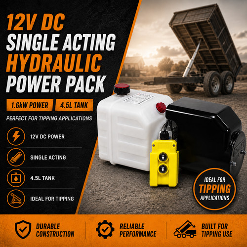 12v single acting - single, hydraulic
