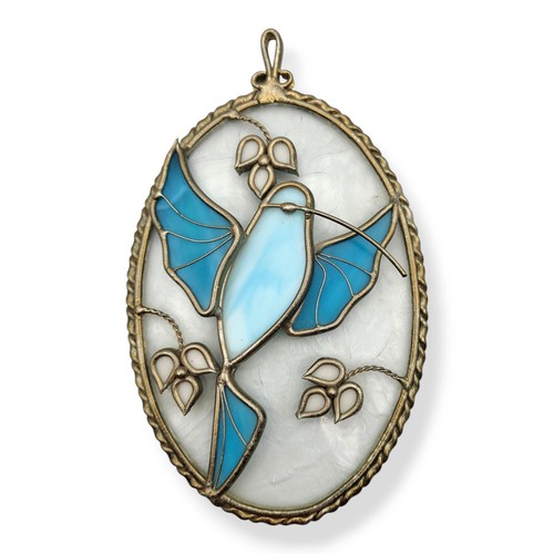 Vtg artisan stained glass - stained, blue