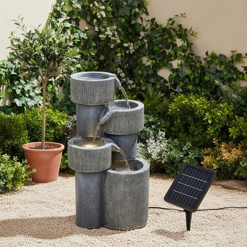 Stone effect fountain solar - stone,