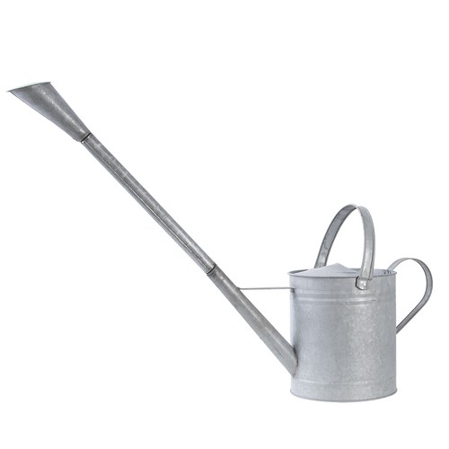 Galvanised metal watering can - metal,