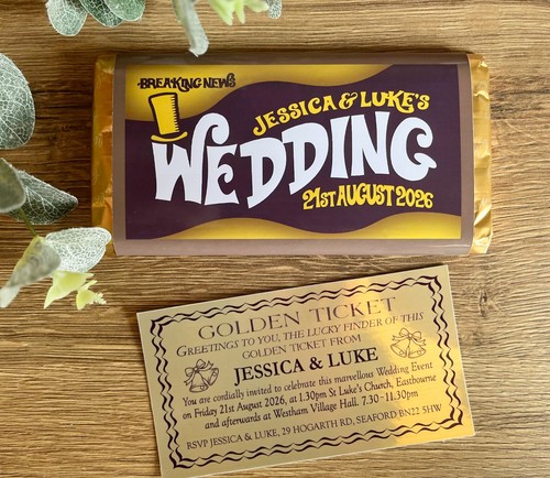 Wonka bar personalised - wonka, wedding
