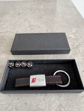 Audi S Line Luxury leather keyring keychain fob Gift box Xmas UK New boxed💙🆕
