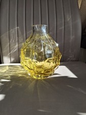 Vintage 70s Beautiful Swedish Art Glass Vase Structured