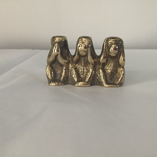 Miniature three wise monkeys - three,