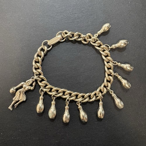 Vintage bowling charm bracelet - bowling,