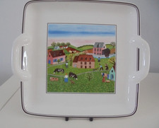 Villeroy & Boch Naif Design Laplau Sandwich Plate Square Serving Platter 20x23cm