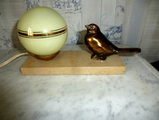 FRENCH ART DECO MARBLE & SPELTER LAMP
