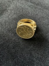 Gold Plated 18 Ct Full Sovereign Ring size Y