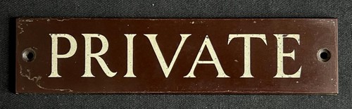 Private bakelite door plate - private,