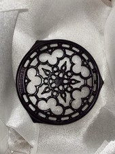 Purple Cassis LE CREUSET Round Cast Iron French Trivet 9” France Enameled