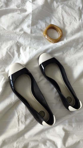 Melissa black white cap - black, toe