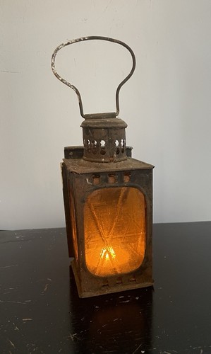 Vintage metal lantern old - metal,