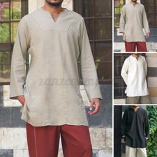 Mens V-Neck Kurta Dress Shirts