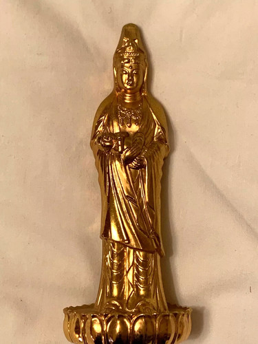 Kuan yin statue 24k gold - kuan,
