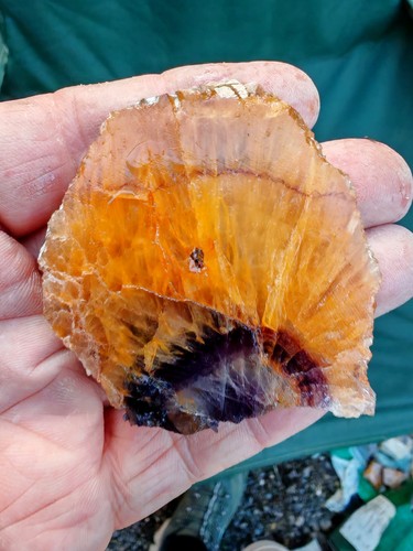 Blue john fluorite slice part - blue,