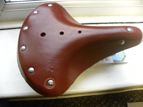Brown leather spring - , vintage