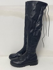 New Look Women's Black Faux Leather Half Zip Over the knee Boot.UK(7)EU(40)-E106