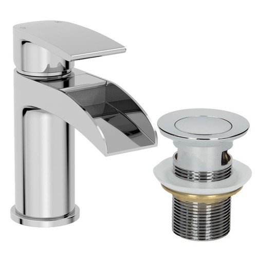 Waterfall bathroom taps - bathroom, basin