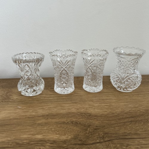 Bud vases lead crystal - 4, crystal/