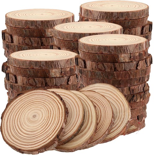 120pcs wood slices round discs - wood,