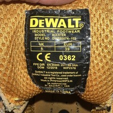 DEWALT Bolster Honey Safety Boots, # DWF60074-103, Size UK 5, EUR 39, VGC