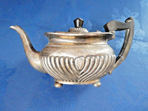 Antique silver plate teapot - silver,