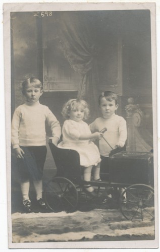 Three children with vintage