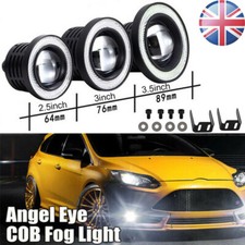 2pcs Angel Eyes Halo Car Fog Lights Lamp Projector DRL COB LED Bulbs Universal