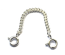 925 Sterling Silver 2mm Curb Necklace Necklet  Extender Safety Chain