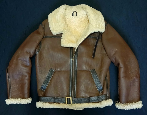 Vgc sheepskin bomber - sheepskin, b-3